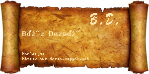 Búz Dezső névjegykártya